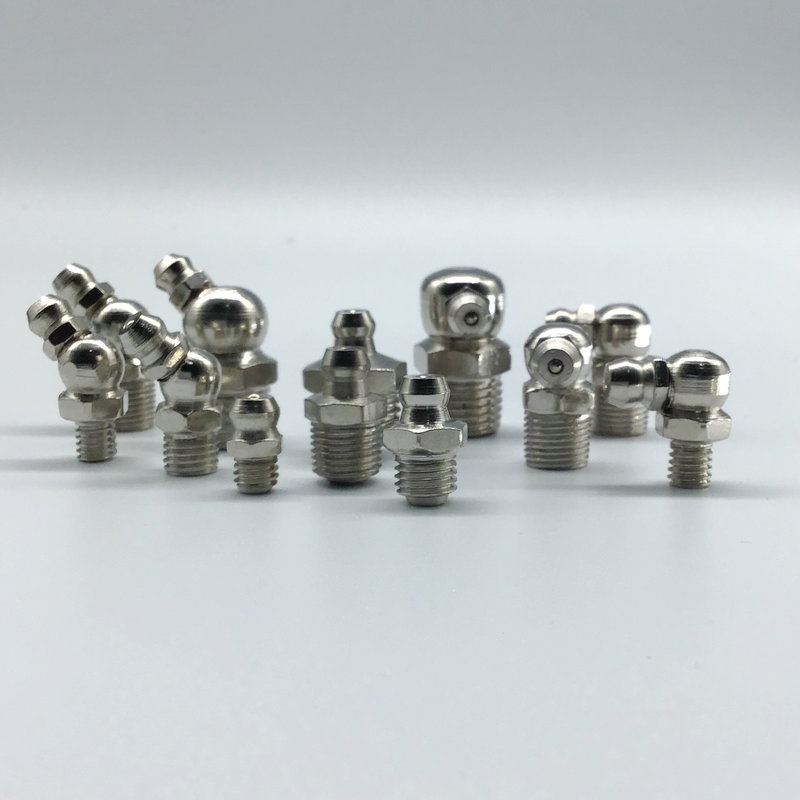 Nickel Plated Copper Plated Yellow Oil Nozzle Iron Carbon Steel Nozzle m6m8m10 Straight Bend Yellow Oil Nozzle Set Straight Bend Type Oil Nozzle