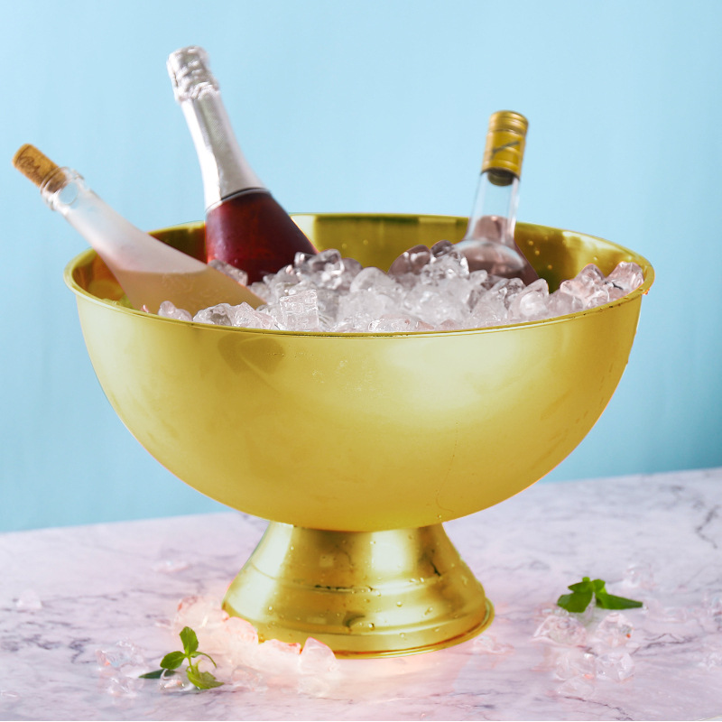 Large stainless steel champagne Basin ice bucket bar ice particles iced wine beer red wine ice bucket Binzhi large