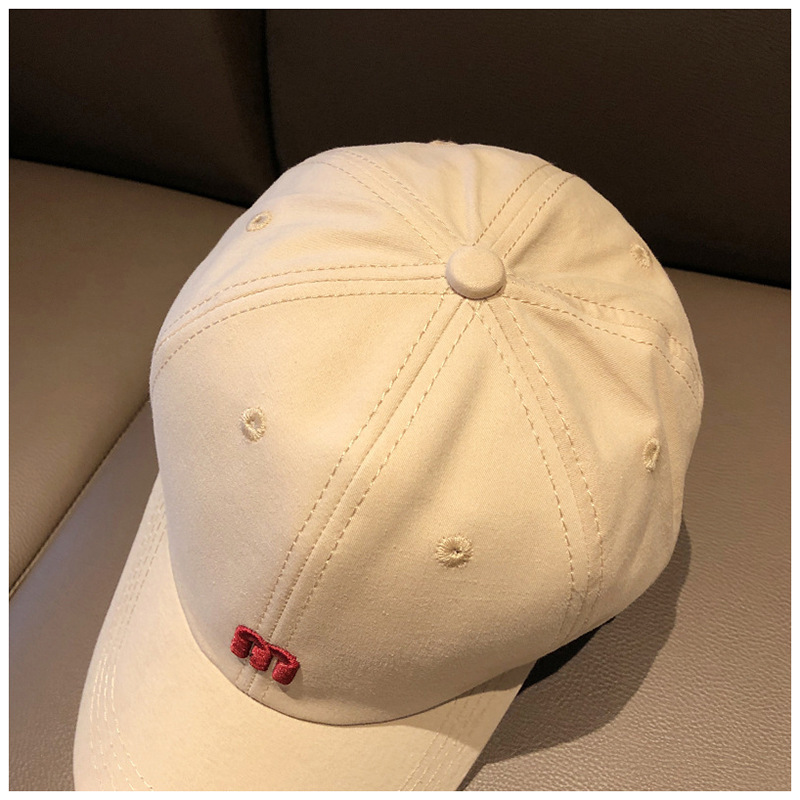 ins Hat Women's Summer Fashion Simple M Letter Embroidered Baseball Cap Men's All-match Curved Cornice Sunshade Hat Korean Style Cap