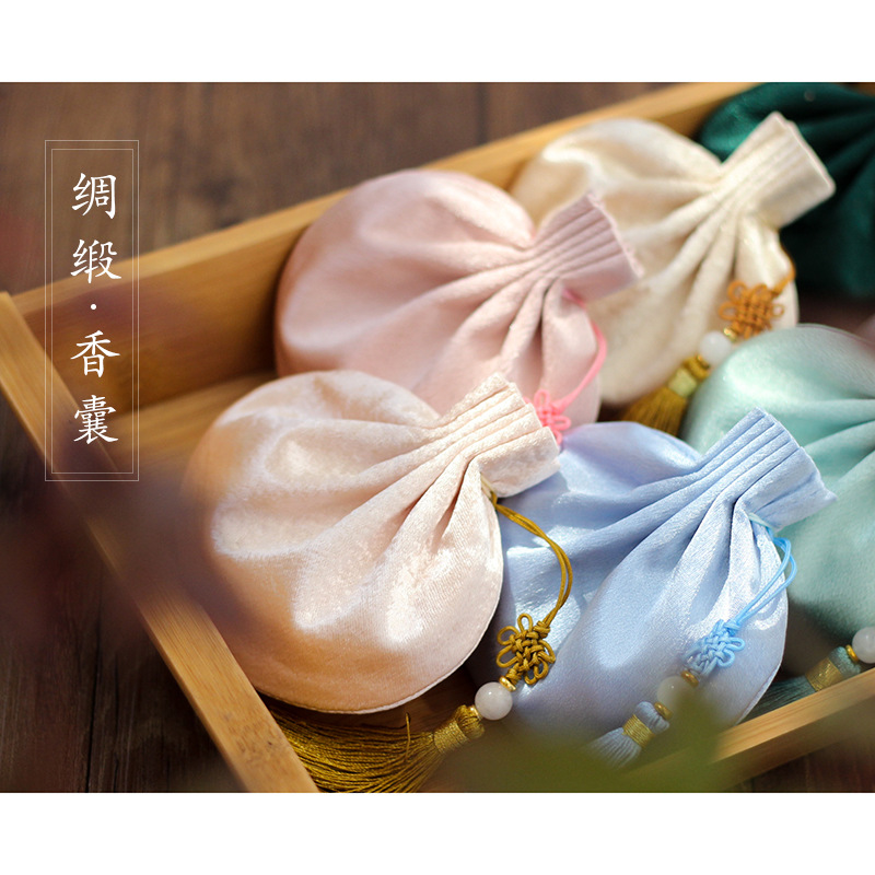 [Qian Li] sachet empty bag handmade antique satin sachet tassel sachet bag Hanfu Purse accessories wholesale