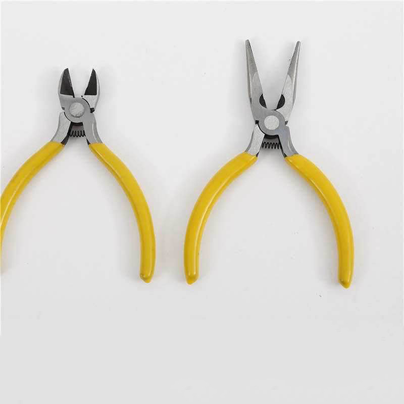 5 inch yellow handle mini spring diagonal pliers manufacturers supply DIY manual diagonal pliers supply stainless steel pliers