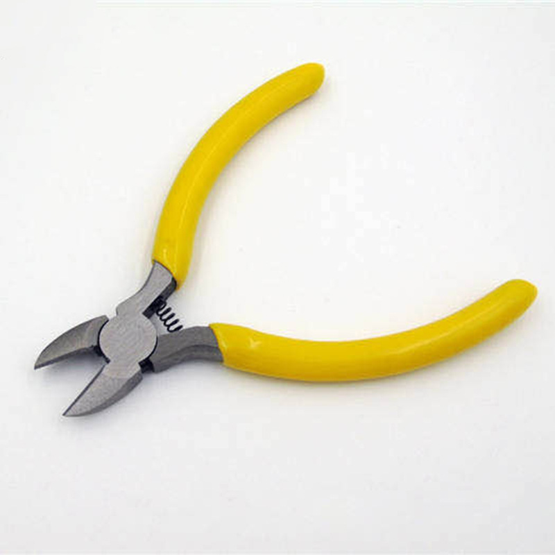5 inch yellow handle mini spring diagonal pliers manufacturers supply DIY manual diagonal pliers supply stainless steel pliers