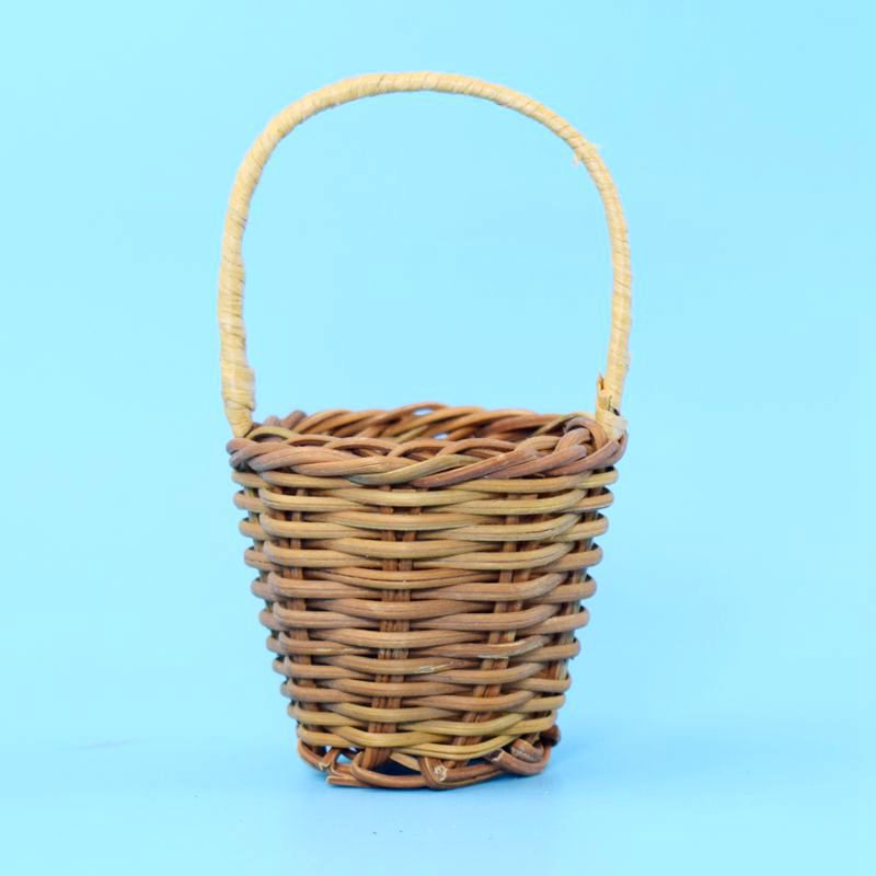 Mans and Rattan Woven Mini Basket Small Flower Basket DIY Toy Hand-held Basket Micro Landscape Decoration Basket Hand-held Flower Basket