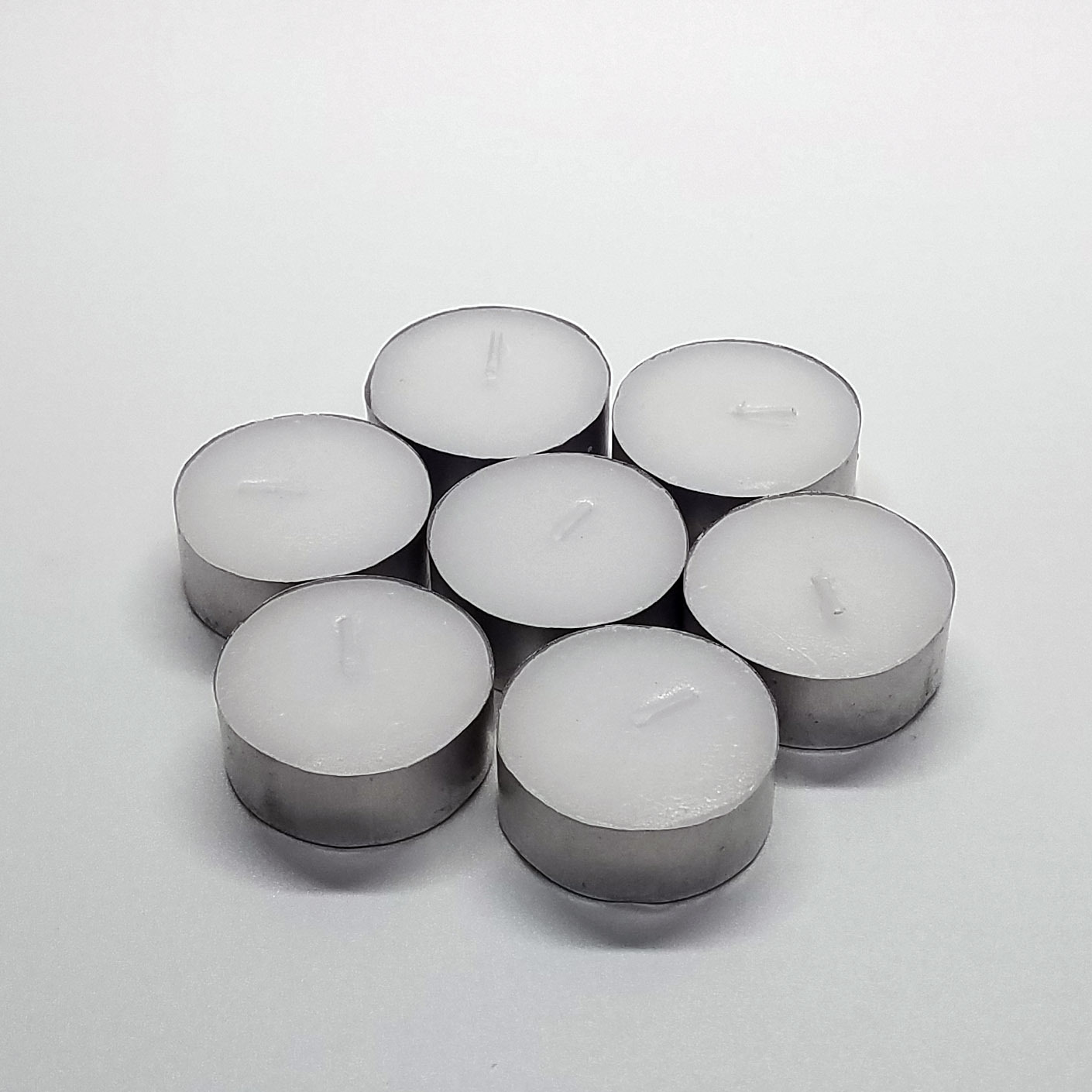Factory price wholesale 3 hours 100 pressed tea wax 10g small white candle smokeless tasteless aluminum shell tea wax