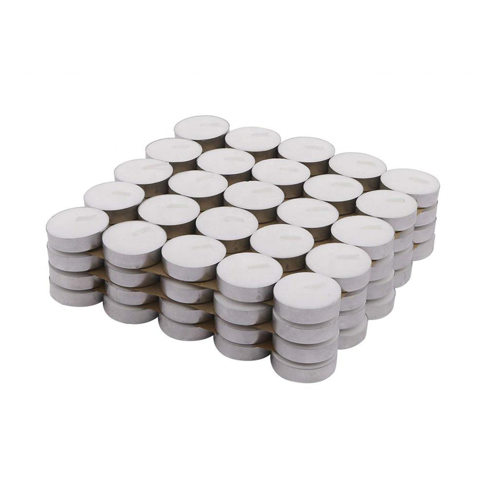 Factory price wholesale 3 hours 100 pressed tea wax 10g small white candle smokeless tasteless aluminum shell tea wax