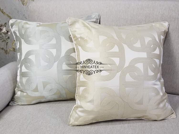 Simple modern geometric jacquard pillow hotel villa model room 45x 45cm exhibition hall sofa decorative cushion cover