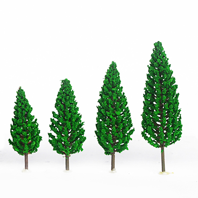 Simulation Landscape Model Tree Mini Plastic Green Pine Tree Building Train Sand Table Scene Handmade Small Tree Making Material
