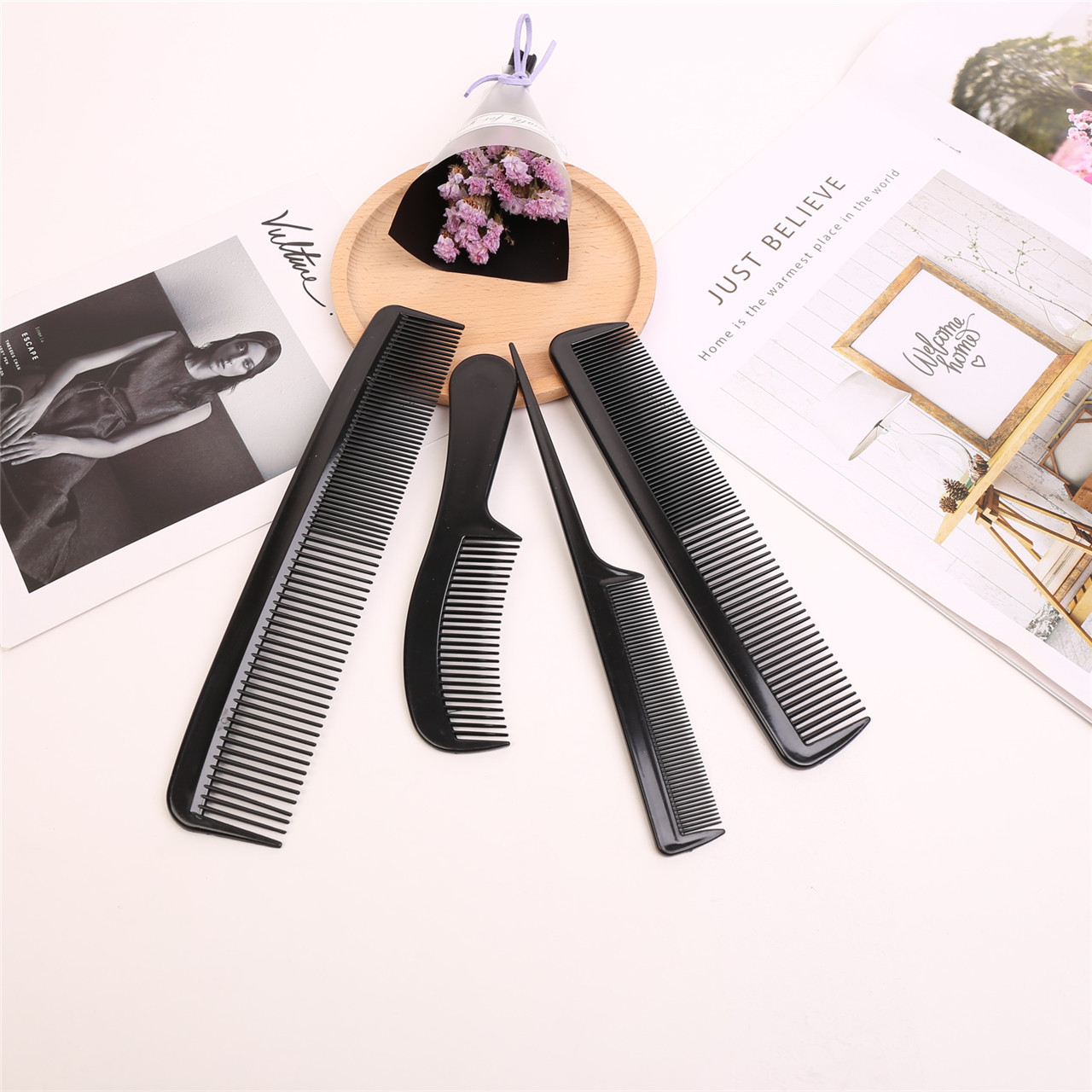 Factory wholesale household bangs comb environmental protection materials can be customized department store supermarket supply beauty salon comb set of 4