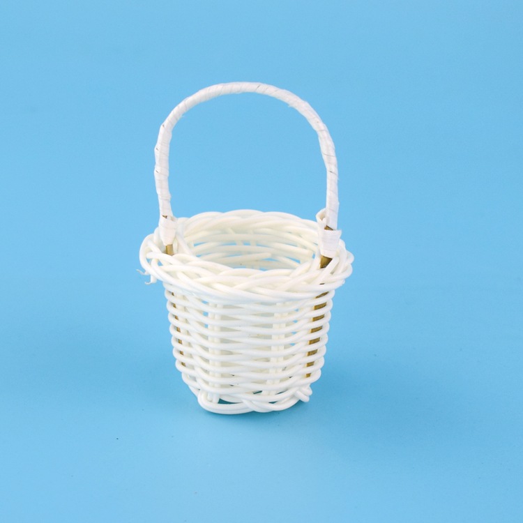 Mans and Rattan Woven Mini Basket Small Flower Basket DIY Toy Hand-held Basket Micro Landscape Decoration Basket Hand-held Flower Basket