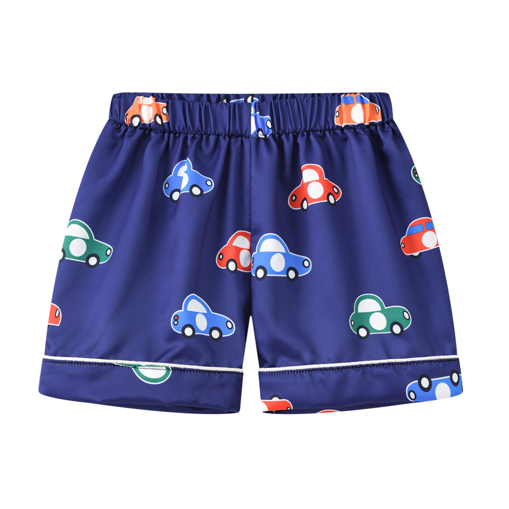 Children's Home Clothes Summer New Children's Pajamas Short-sleeved Shorts Set Baby Boys and Girls Air Conditioning Clothes Cardigan Thin