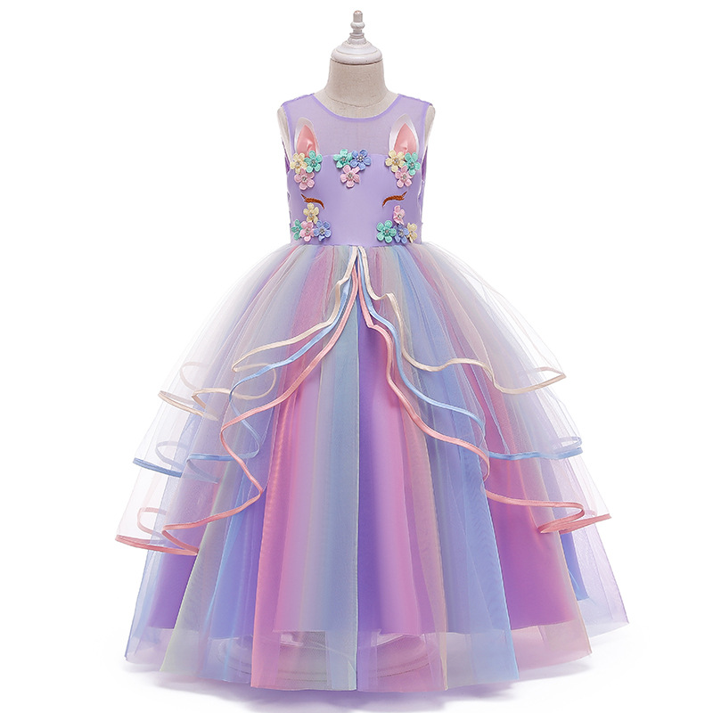 2024 new girls dress princess dress unicorn dress Amazon children's dress factory wholesale