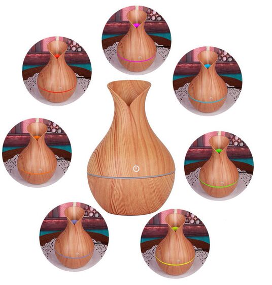 Factory Amazon Creative Ball Marquee Creative Wood Grain Small Vase USB Colorful Lights Office Humidifier