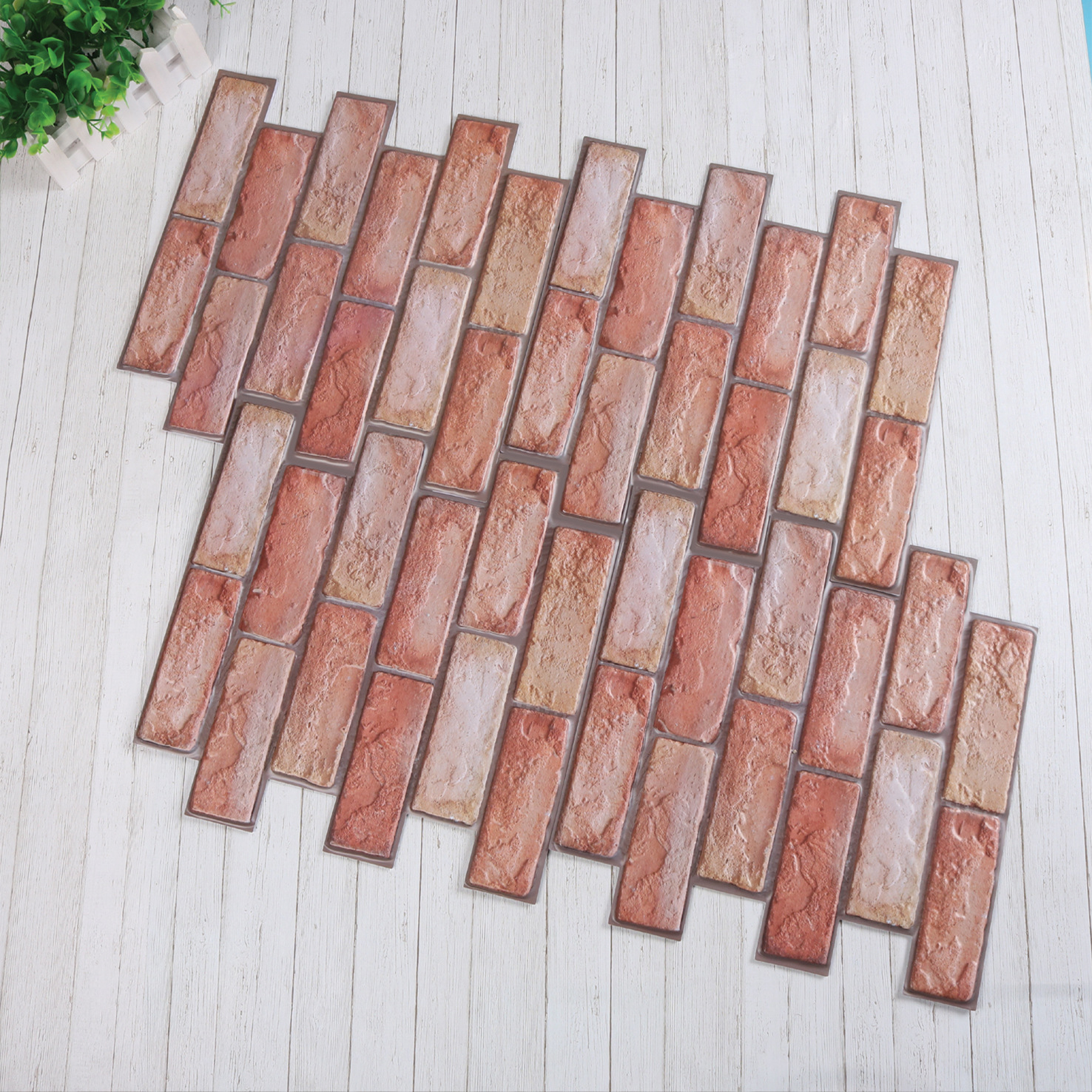 Factory wholesale student dormitory waterproof background wall PVC waterproof brick pattern self-adhesive wall brick wallpaper wholesale