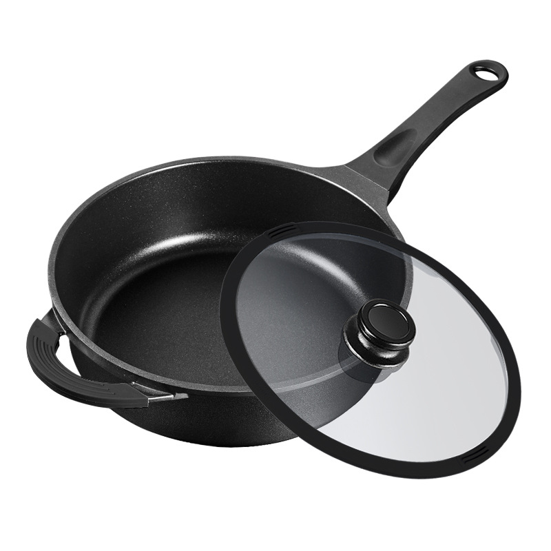 Factory spot wok no oil smoke non-stick pan pancake pan induction cooker general wholesale multi-functional pan non-stick