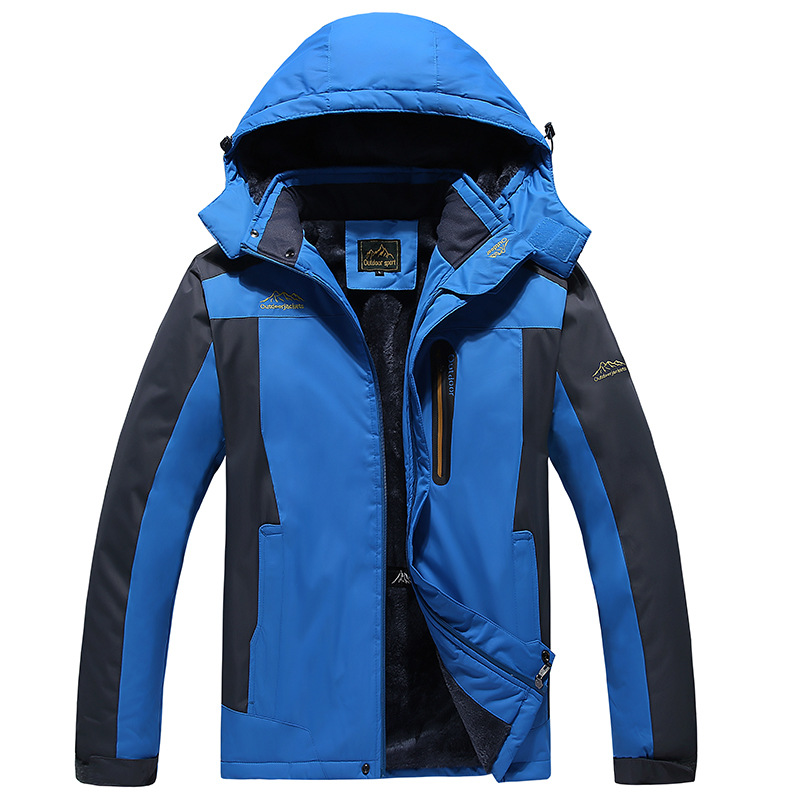 Cross-border Outdoor Large Size Rush Clothes Men's Autumn and Winter Windproof Waterproof Warm Thick Rush Clothes Men's Cotton-padded Jacket