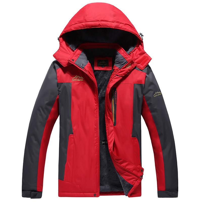 Cross-border Outdoor Large Size Rush Clothes Men's Autumn and Winter Windproof Waterproof Warm Thick Rush Clothes Men's Cotton-padded Jacket