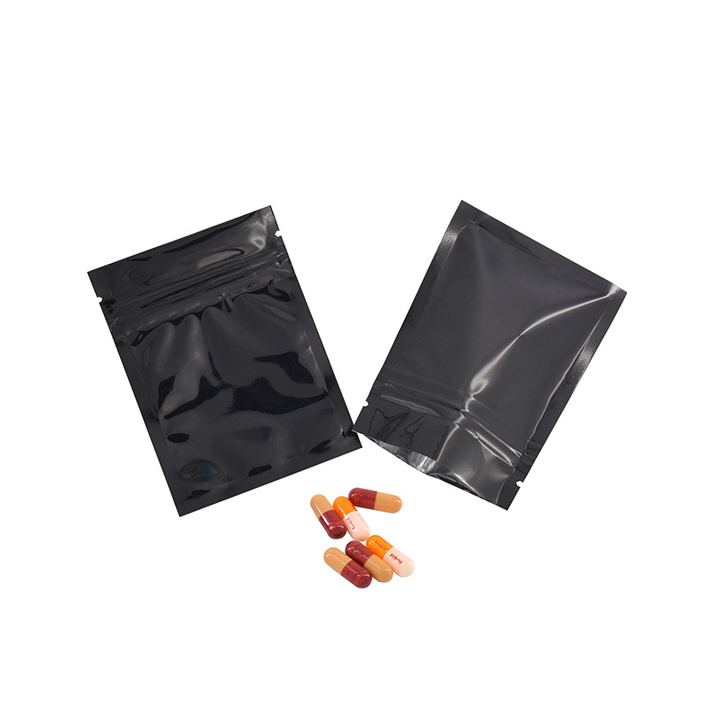 100 Price Pure Black Aluminized ZiSeal Bag Pulp Bag Tea Snack Packaging Bag Toy Sample Blind Bags