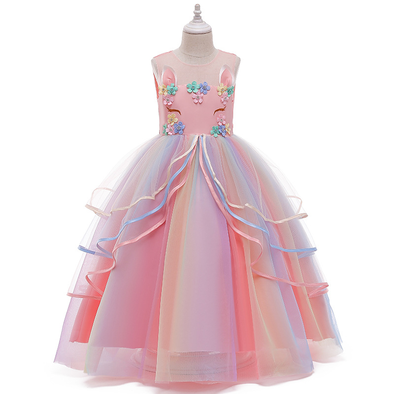 2024 new girls dress princess dress unicorn dress Amazon children's dress factory wholesale