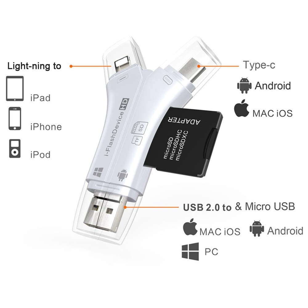 for apple card reader otg four-in-one multi-function card reader memory card foreign trade high-speed mobile phone card reader