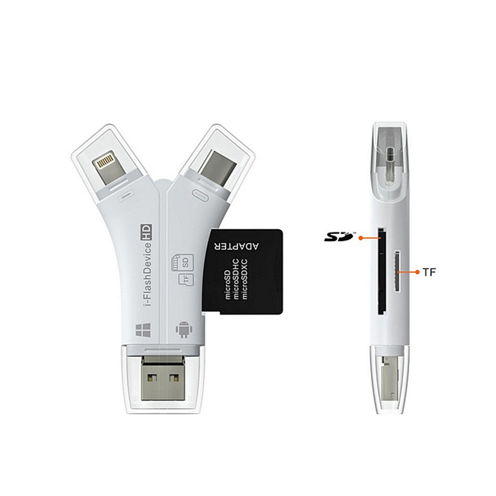 for apple card reader otg four-in-one multi-function card reader memory card foreign trade high-speed mobile phone card reader