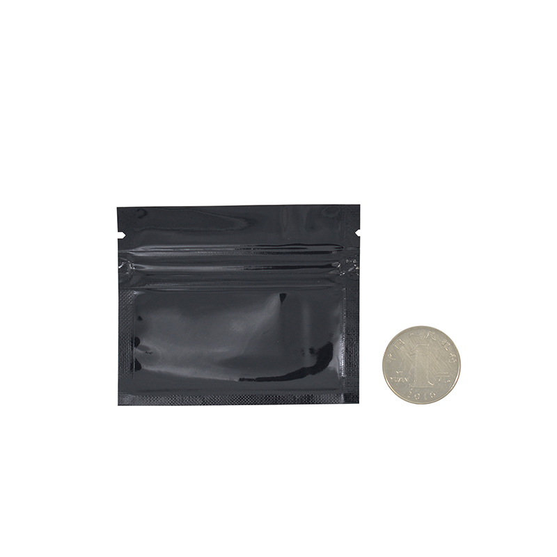100 Price Pure Black Aluminized ZiSeal Bag Pulp Bag Tea Snack Packaging Bag Toy Sample Blind Bags