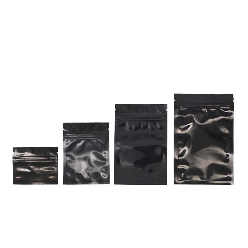 100 Price Pure Black Aluminized ZiSeal Bag Pulp Bag Tea Snack Packaging Bag Toy Sample Blind Bags