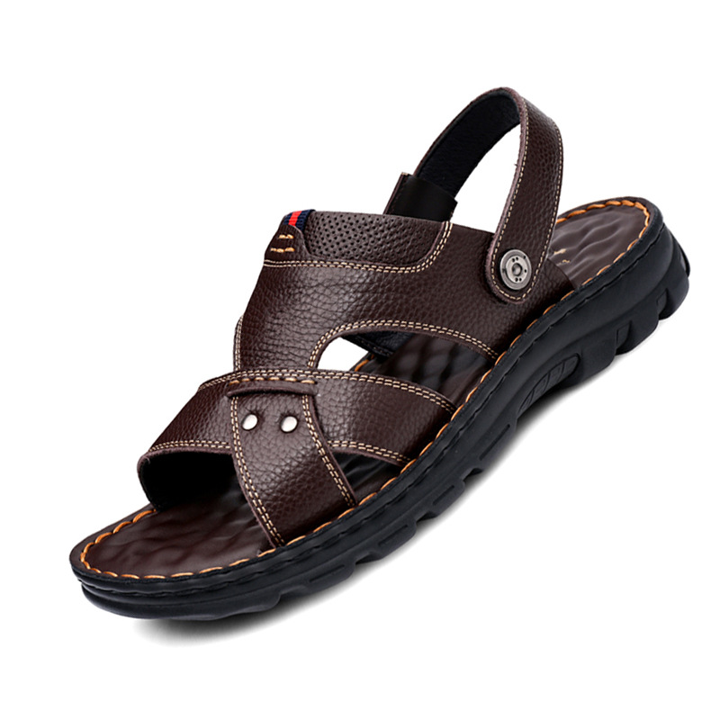 2023 Summer new men's sandals men's trendy beach shoes casual men's shoes thick-soled slippers wholesale a generation of hair