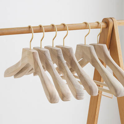 Camphor Wood hanger clothing store household clothes hanger wooden non-slip clothes rack coat solid wood Japanese style hanger wholesale