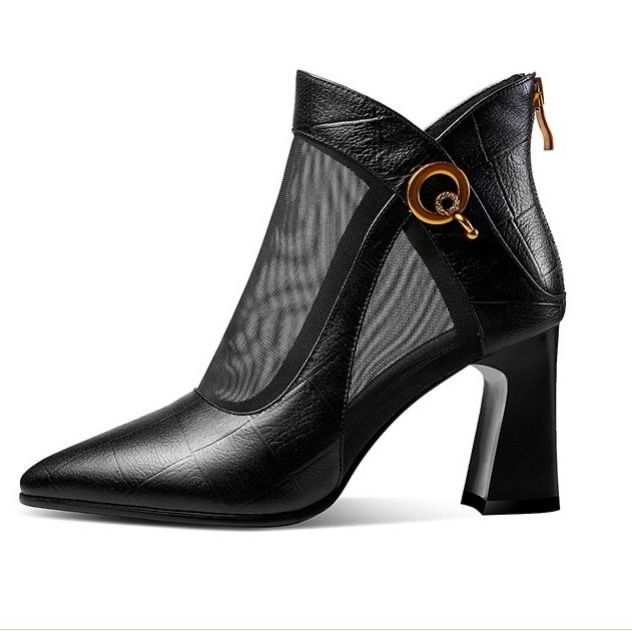 2023 summer new sandals women thick with Korean high heels pointed net boots sandals women fashion shoes a generation of hair