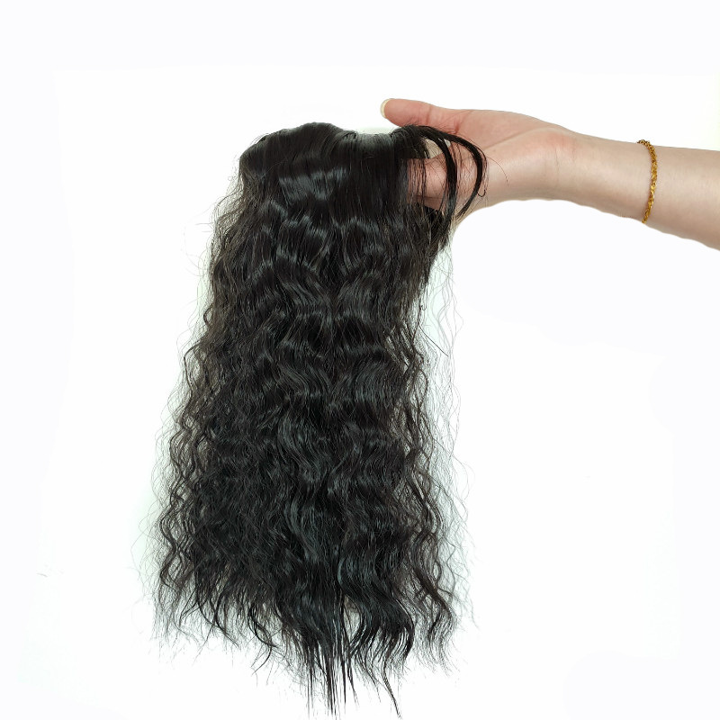 Künstliches Haar Perücke Stück Overhead Neuauflage Stück Falscher Pony Damen Mais Heißes Lockiges Haar Bedeckendes weißes Haar Abdeckung Pad Haar Natürlich Atmungsaktiv_voghion.com