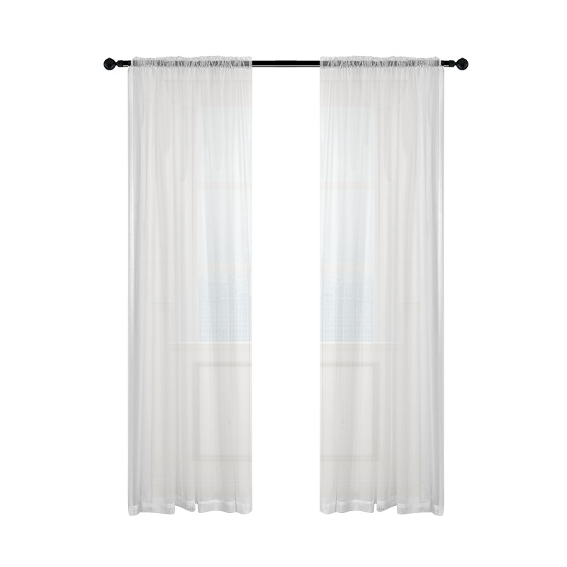 Factory sales new mesh solid color transparent window screen finished curtain window screen in stock European and American style curtain wholesale
