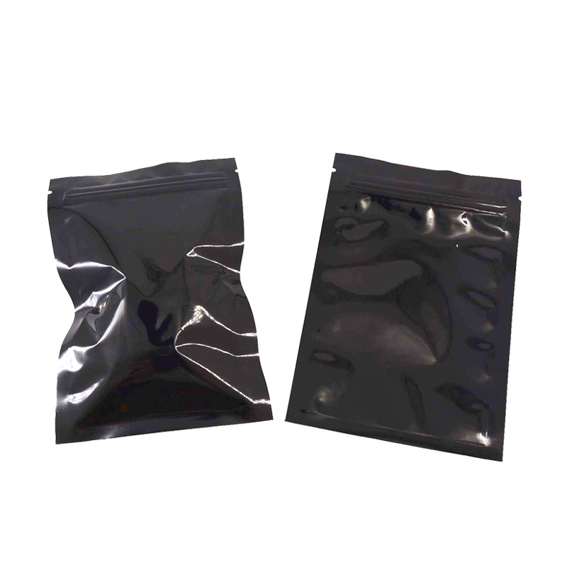 100 Price Pure Black Aluminized ZiSeal Bag Pulp Bag Tea Snack Packaging Bag Toy Sample Blind Bags