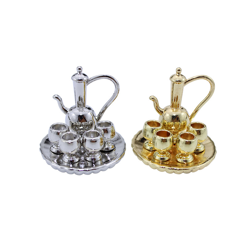 52Dollhouse miniature food play scene model doll house accessories Mini Disc tea set D231