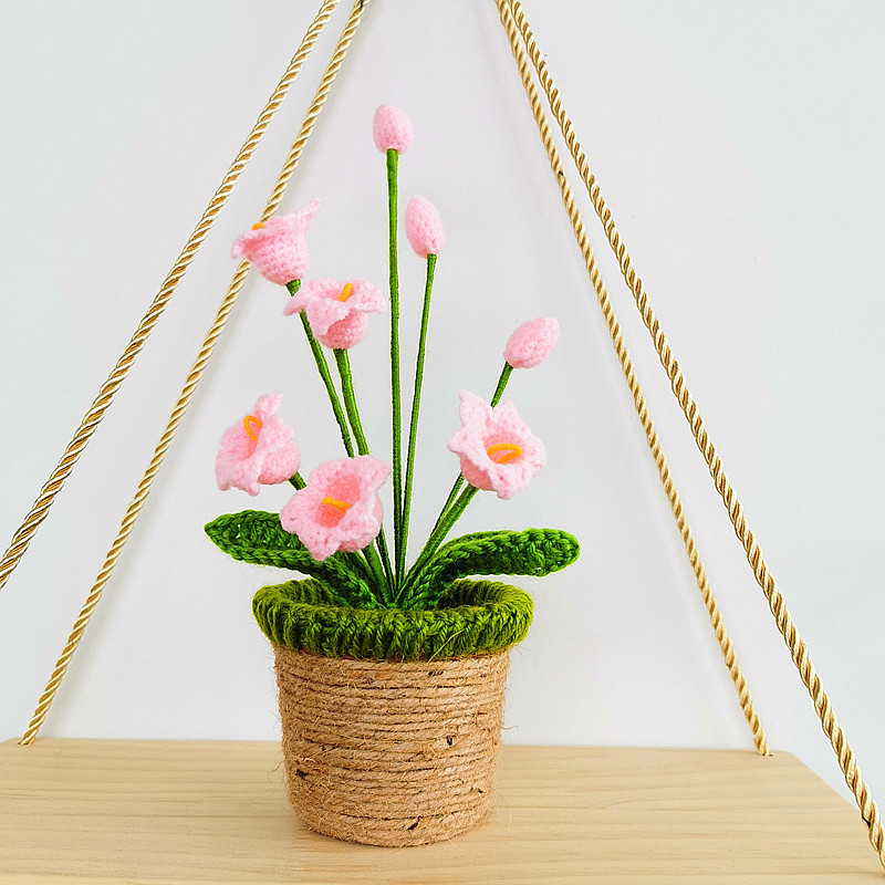 Little Red Riding Book Same Style Hand-woven Interior Decoration Decoration Hand Hook Wool Simulation Flower