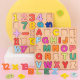Children's Wooden Numeric Alphabet Matching Board 0.19 English Alphanumeric Cognitive Hand-held Board Early Education Educational Toys