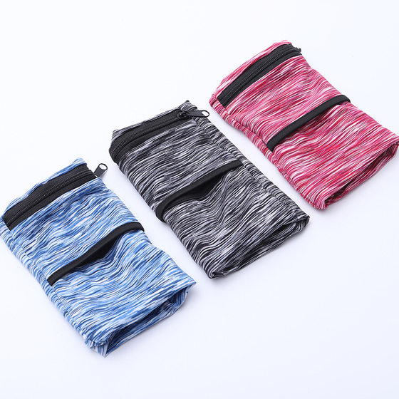In stock wholesale outdoor sports wrist bag elastic close-fitting mini running arm bag mobile phone arm band key handbag