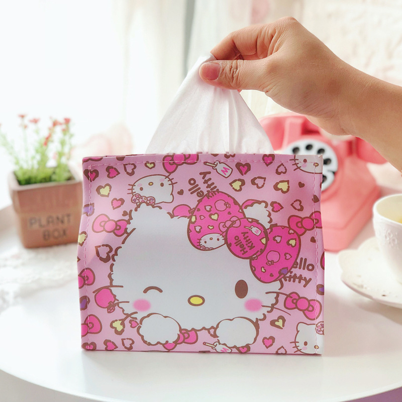 Girl's Heart Tissue Smoke Stitch PU Tissue Smoke Home Car Leather Tissue Box Paper Smoke