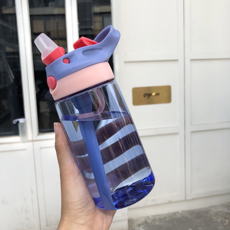 Small handsome Cup genuine children's suction tube Cup 480ml bite mouth Cup leak-proof portable sports kettle
