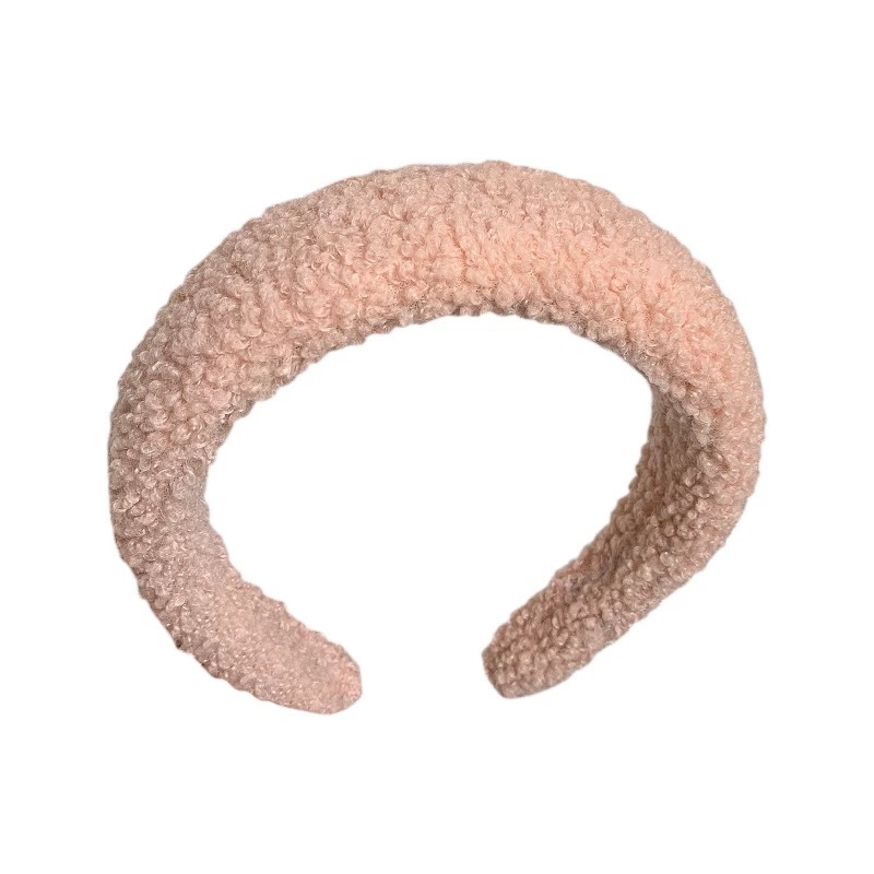 Autumn and Winter New Explosions Lamb Wool Wool European and American ins Sponge Wide Edge Light Plate Hair Hoop Head Hoop Pressure Hair Buckle for Women