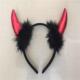 Big red light cloth horn black hair black buckle
