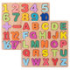 Children's Wooden Numeric Alphabet Matching Board 0.19 English Alphanumeric Cognitive Hand-held Board Early Education Educational Toys