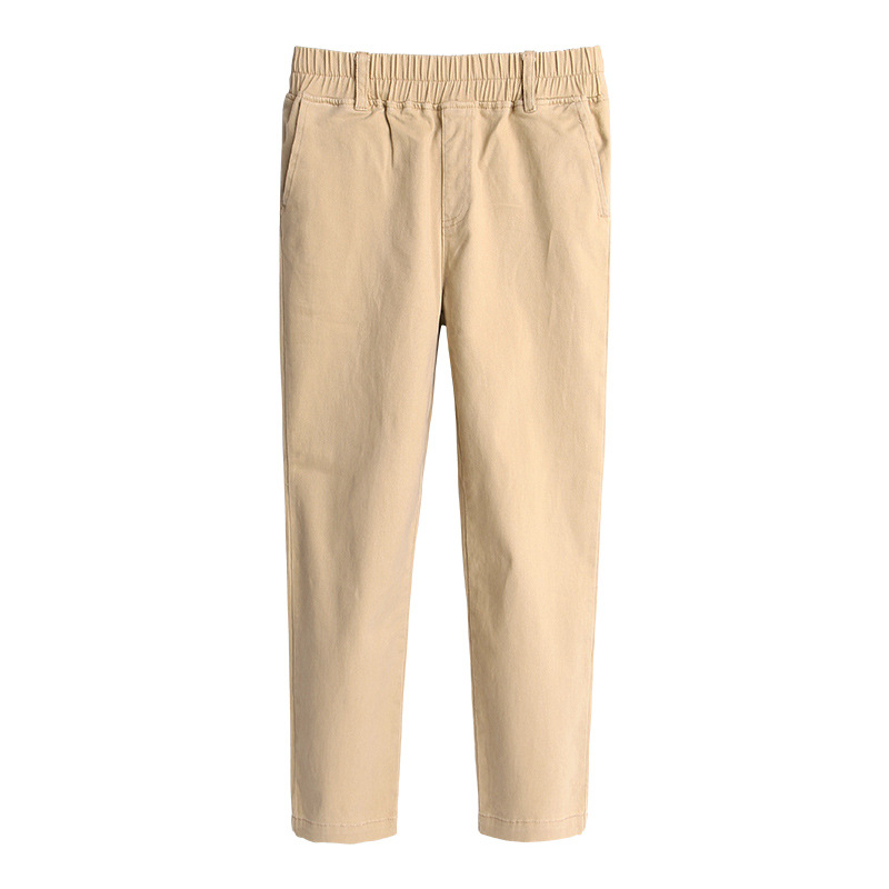 Children's Casual Trousers Cotton Boys and Girls Black Performance Pants New Khaki School Pants