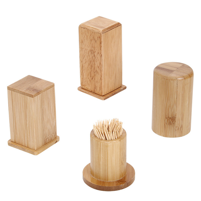 Creative Toothpick Box Home Bamboo Toothpick Tube Carving Cotton Toothpick Tube Hotel Restaurant Toothpick Jar Toothpick Bottle