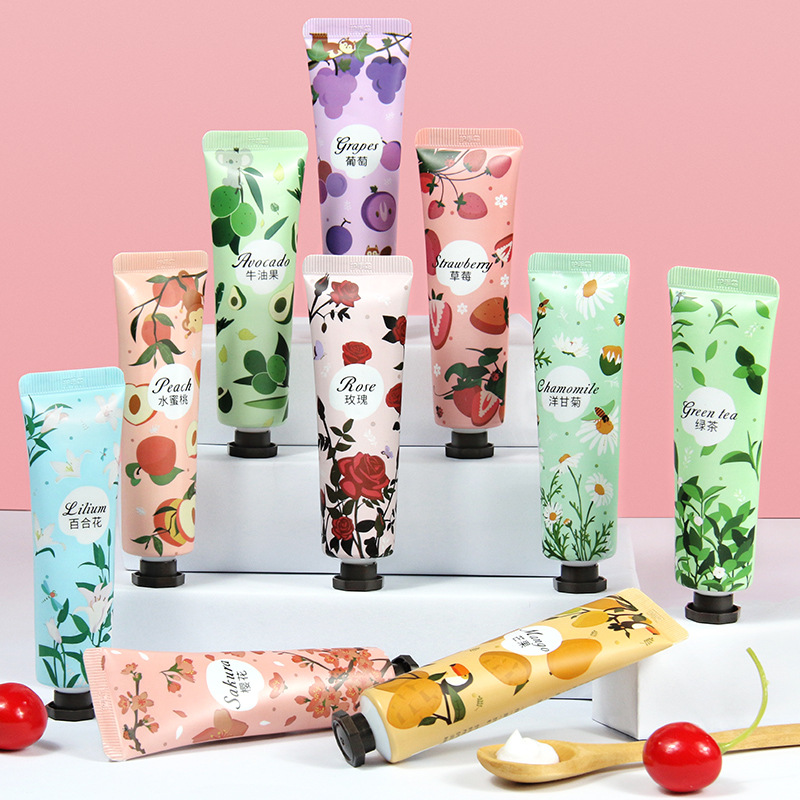 Jinya Flower Hand Cream 30g Spot Plant Essence Hand Cream Moisturizing Fruit Hand Cream Wholesale
