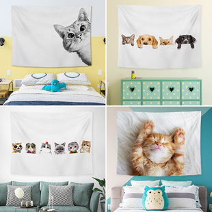 Cat background cloth decoration universal net red background hanging cloth wall bedroom bedside tapestry wholesale a generation of hair