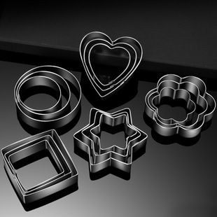 Stainless steel mousse ring biscuit mold set with round three piece DIY baking tools round cake mold