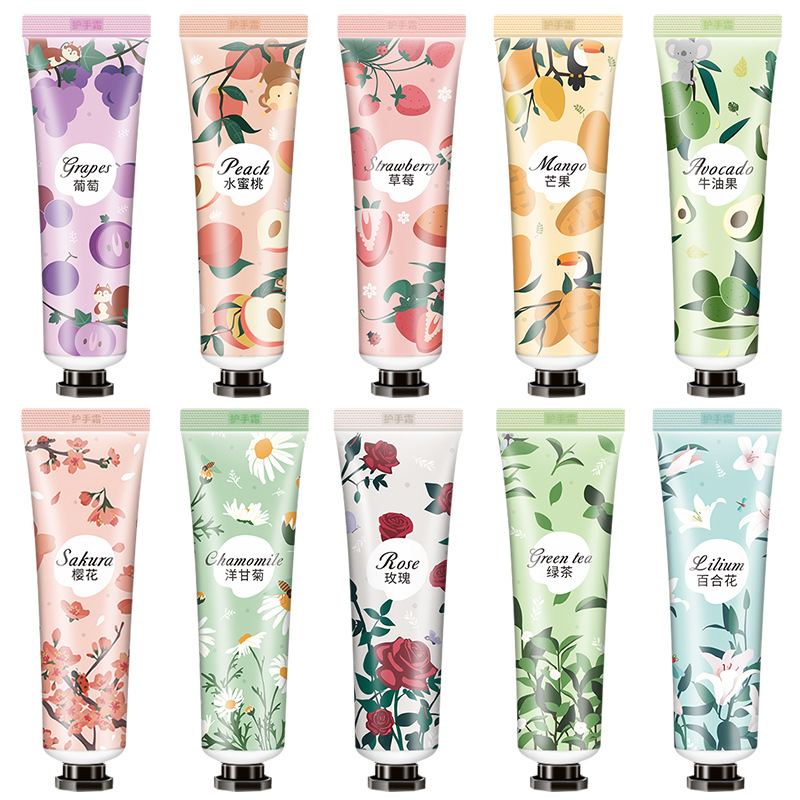 Jinya Flower Hand Cream 30g Spot Plant Essence Hand Cream Moisturizing Fruit Hand Cream Wholesale