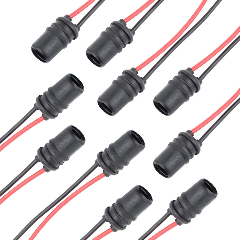 Factory wholesale T10 wide lamp holder driving lamp socket car small lamp holder T10 soft socket harness