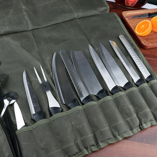 wessleco slicing knife bag cross-border thermal mining canvas chef knife bag portable picnic camping kit