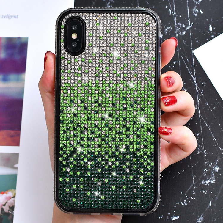 Suitable for iphone16promax Phone Case Luxury Rhinestone Gradient Color All-inclusive New S25Ultra Protective Case